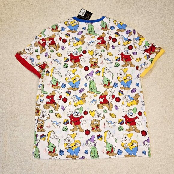 Loungefly Disney Snow White Seven Dwarfs Core AOP Mine Gems T Shirt Size Meduim - Picture 2 of 14